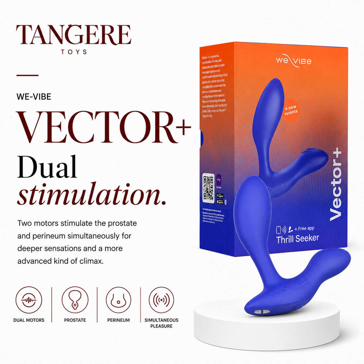 We-Vibe Vector+ Dual Stimulation Prostate Massager Royal Blue