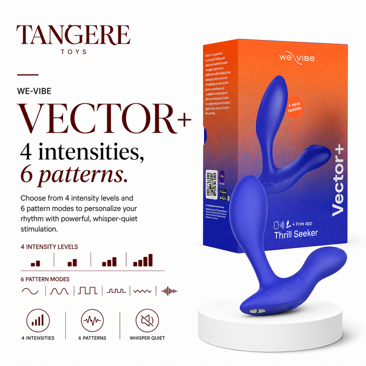 We-Vibe Vector+ Dual Stimulation Prostate Massager Royal Blue