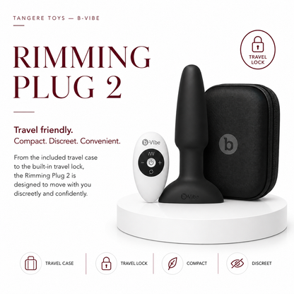 b-Vibe Rimming 2 Rotating and Vibrating Remote Control Plug Black