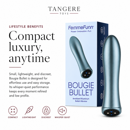 FemmeFunn Bougie Bullet Rechargeable Aluminum Vibrator Light Blue