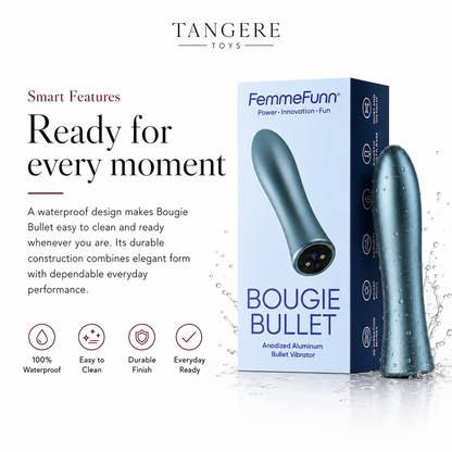 FemmeFunn Bougie Bullet Rechargeable Aluminum Vibrator Light Blue