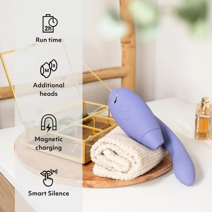 Womanizer Duo 2 Rechargeable Dual Stimulation Pleasure Air and G-Spot Vibrator Lilac